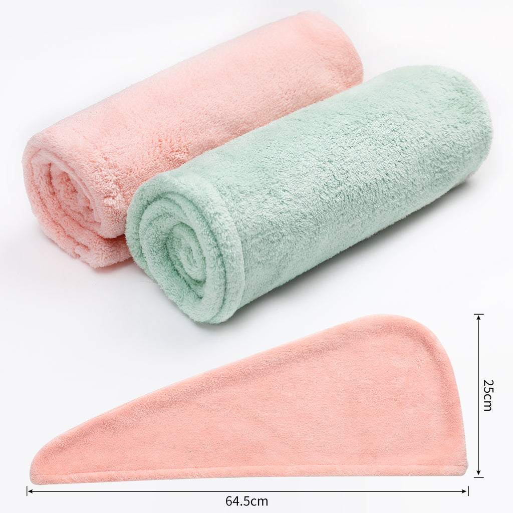 Microfiber Hair Drying Cap 2 Pack