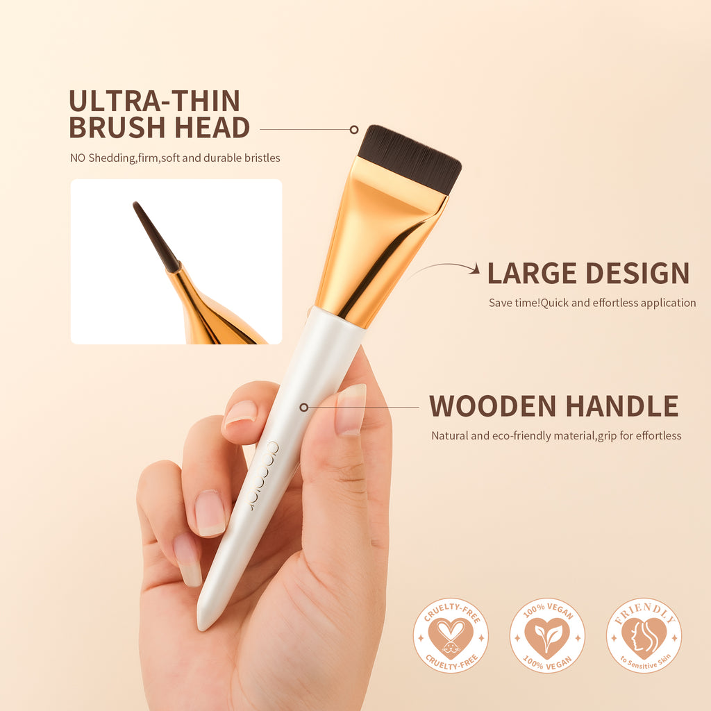 Docolor Ultra-thin Foundation Brush with Two Mini Thumb Puffs