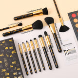 Docolor Makeup Brush Set Professional 12Pcs Goth Makeup Brushes Premium Synthetic Powder Foundation Contour Blush Concealer Eye Shadow Blending Liner Make Up Brush Kit