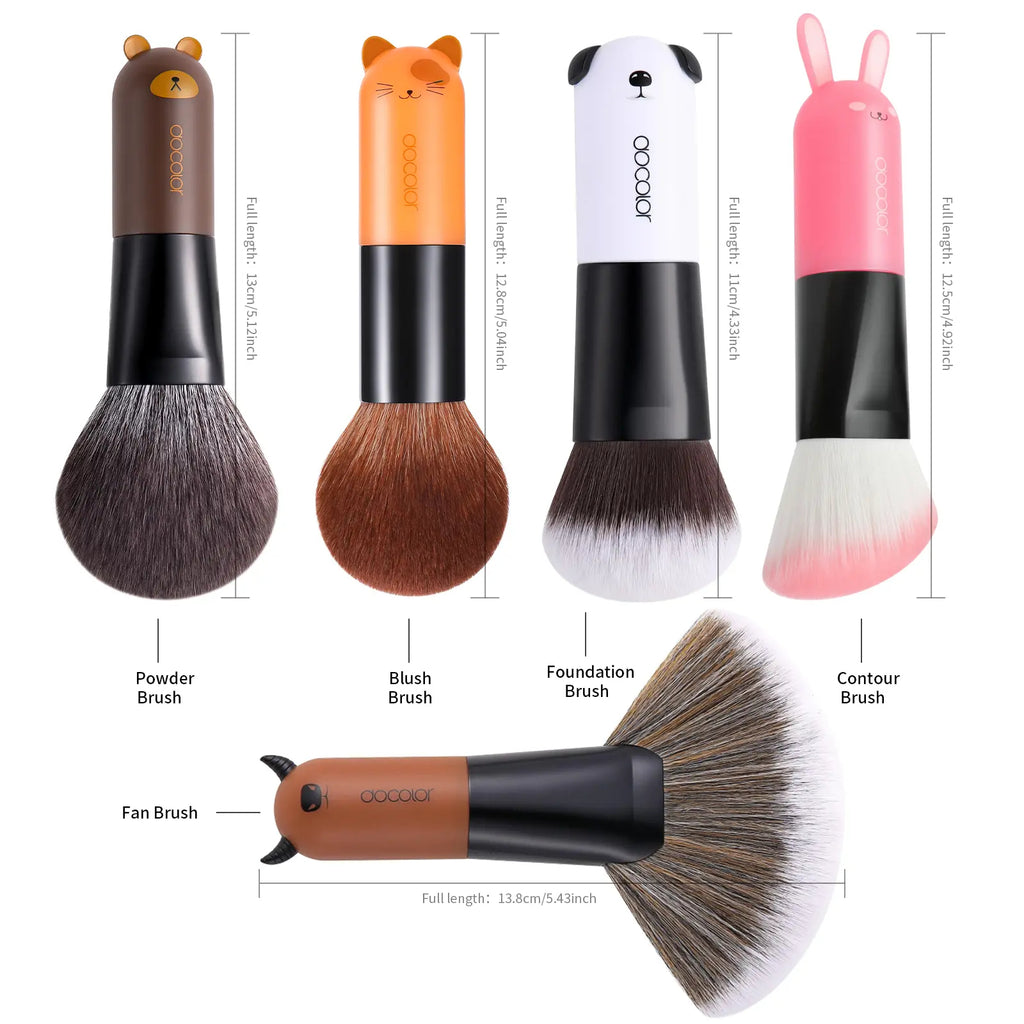 Cute Pet 5 Pcs Face Makeup Brushes