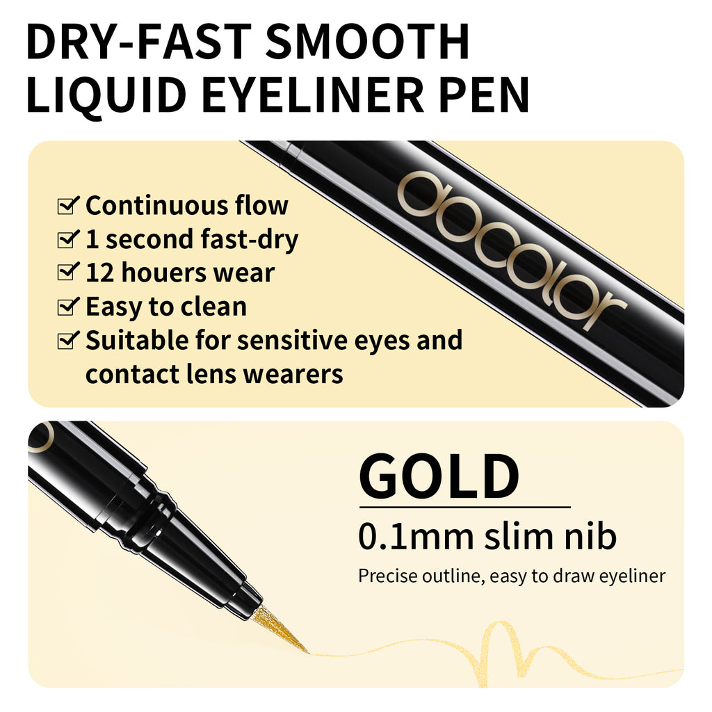 Docolor Dry-Fast Smooth Liquid Eyeliner Pen-Gold