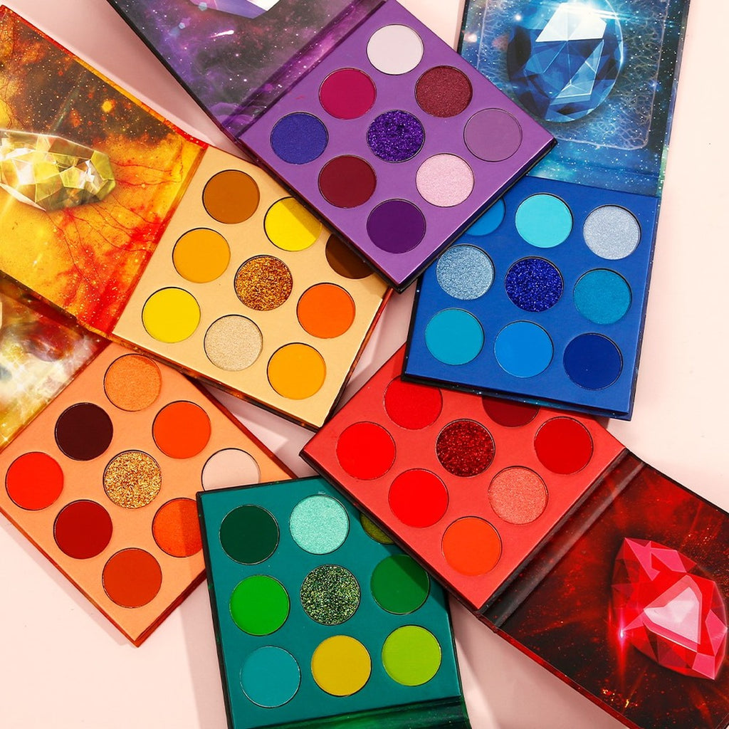 72 Colors Gemstone Eyeshadow Palette 8 Palettes Set