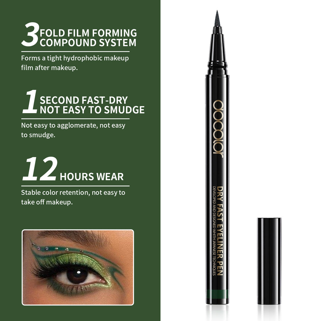 Docolor Dry-Fast Smooth Liquid Eyeliner Pen-Green