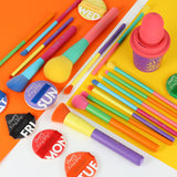Dream of Color 15 Pcs Brush Set+Sponge+Powder Puff