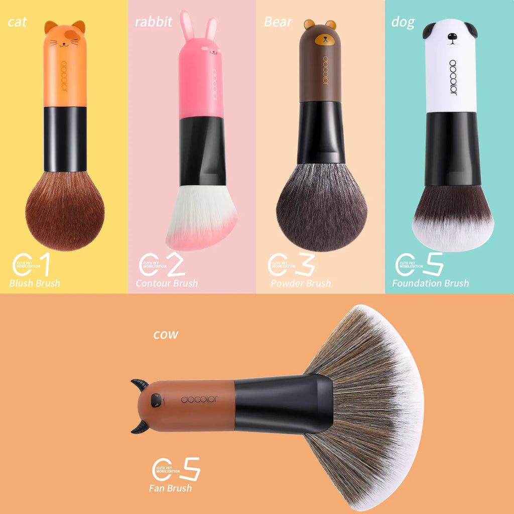 Cute Pet 5 Pcs Face Makeup Brushes