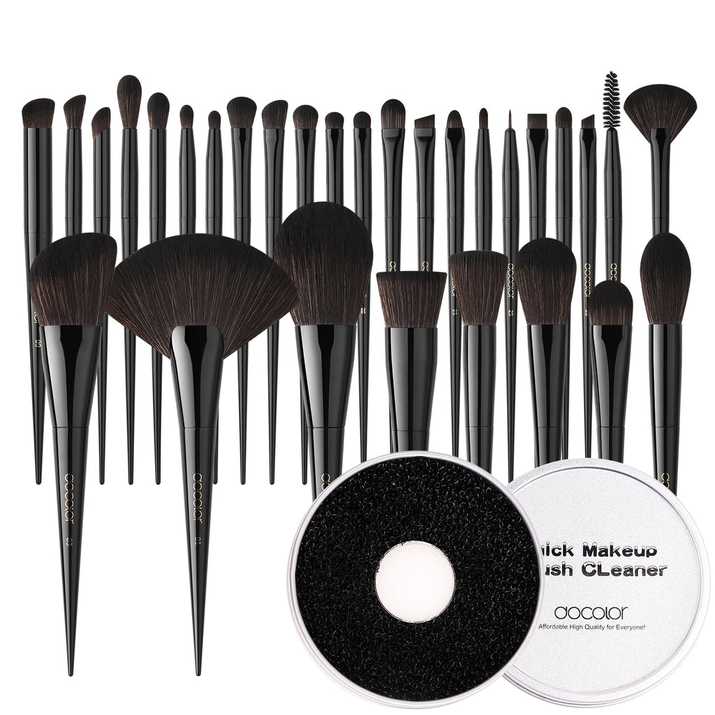 Obsidian- 30 piece Makeup Brush Set with Makeup Brush Quick Cleaner