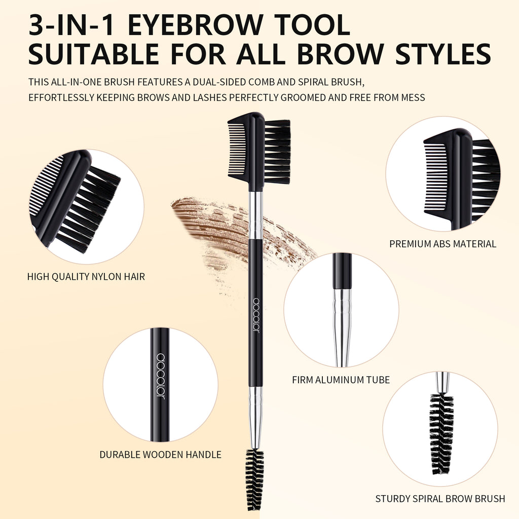 Docolor Dual-Ended Eyebrow Comb and Spoolie Brush