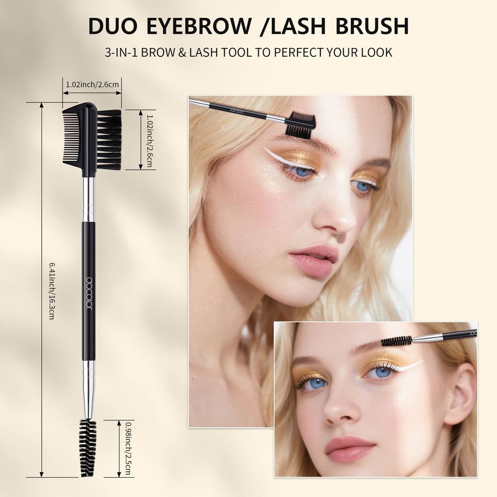 Docolor Dual-Ended Eyebrow Comb and Spoolie Brush