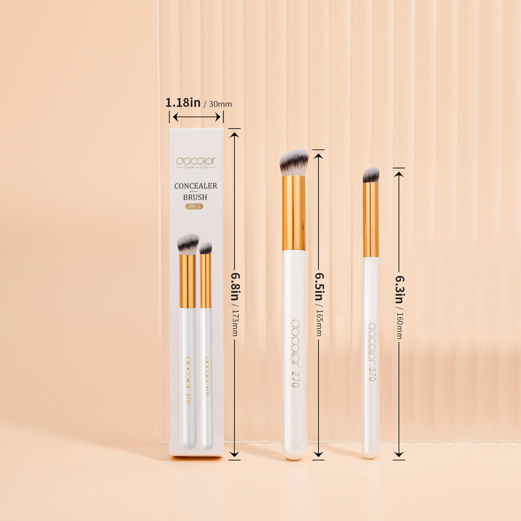 Docolor 2PCS Angled Concealer Brush