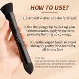 Docolor Dual-Ended Multi-Function Makeup Brush, Angled Foundation Contour Brush & Sponge Tip