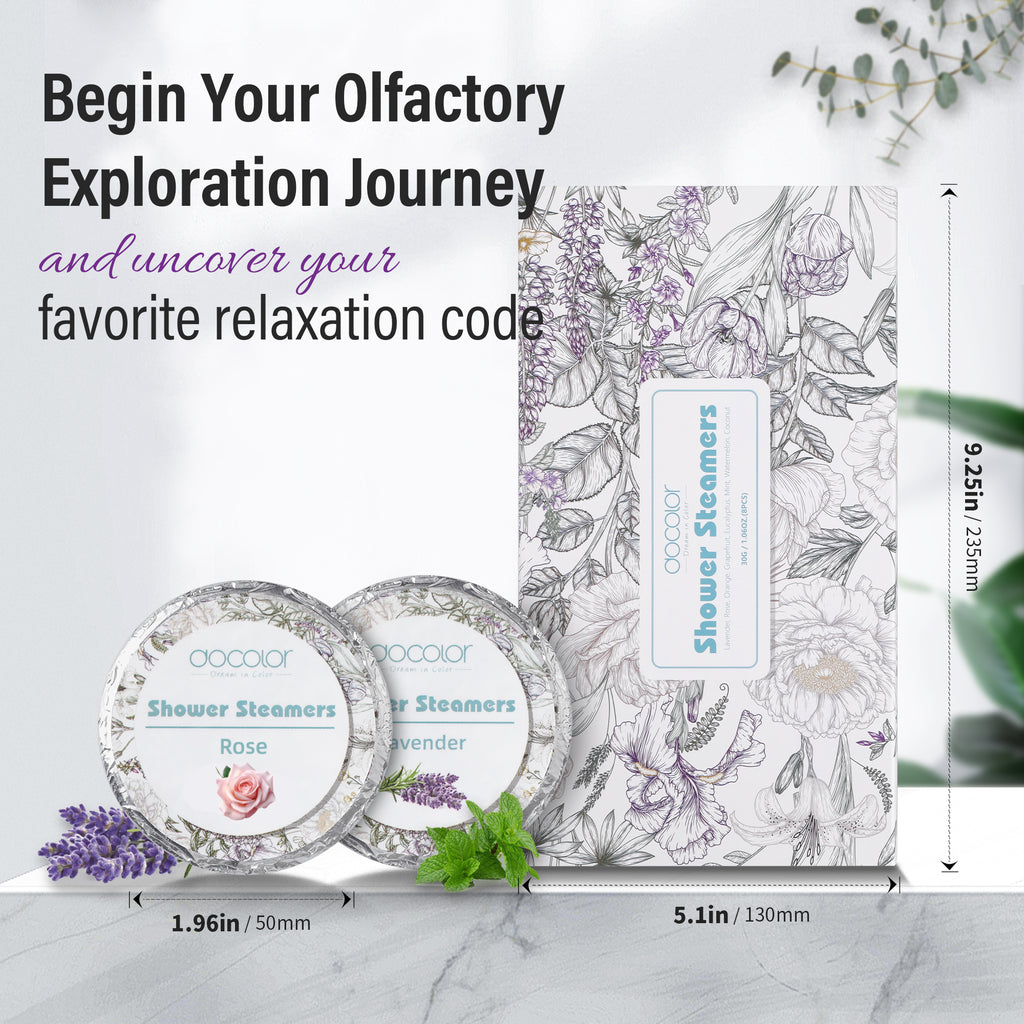 Docolor 8 Pcs Showder Steamers Lavender Essential Oil, Home Spa & Stress Relief Gifts