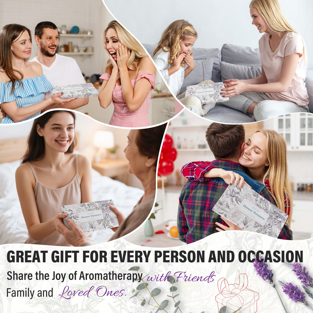 Docolor 8 Pcs Showder Steamers Lavender Essential Oil, Home Spa & Stress Relief Gifts