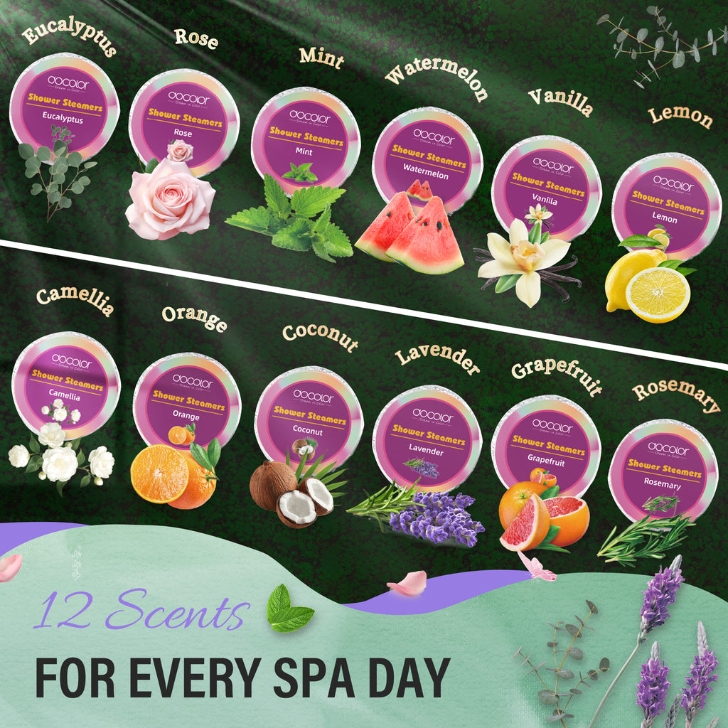 Docolor 8 Pcs Showder Steamers Lavender Essential Oil, Home Spa & Stress Relief Gifts