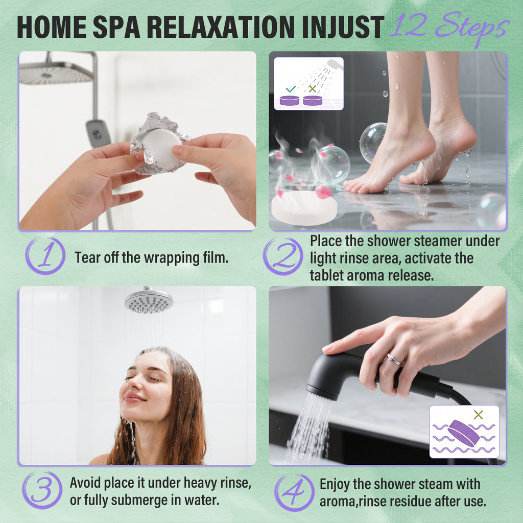 Docolor 8 Pcs Showder Steamers Lavender Essential Oil, Home Spa & Stress Relief Gifts