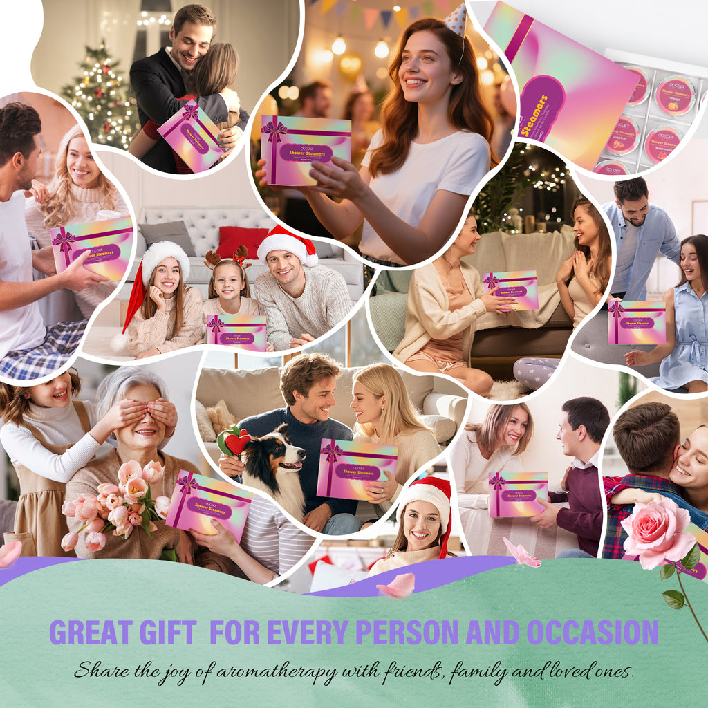 Docolor 8 Pcs Showder Steamers Lavender Essential Oil, Home Spa & Stress Relief Gifts