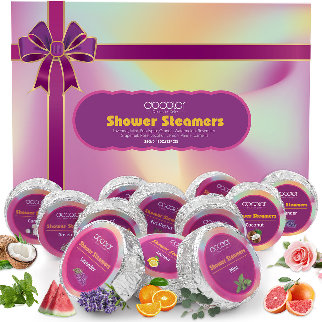 Docolor 8 Pcs Showder Steamers Lavender Essential Oil, Home Spa & Stress Relief Gifts