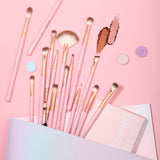 Docolor Soft Pink 15pc Eyeshadow Brush Set - 6pcs in Bundle