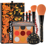 Halloween Makeup Kit with 5 Brush Set, Themed Eyeshadow Palette, Makeup Sponge& 3 Pcs Scar Tattoos