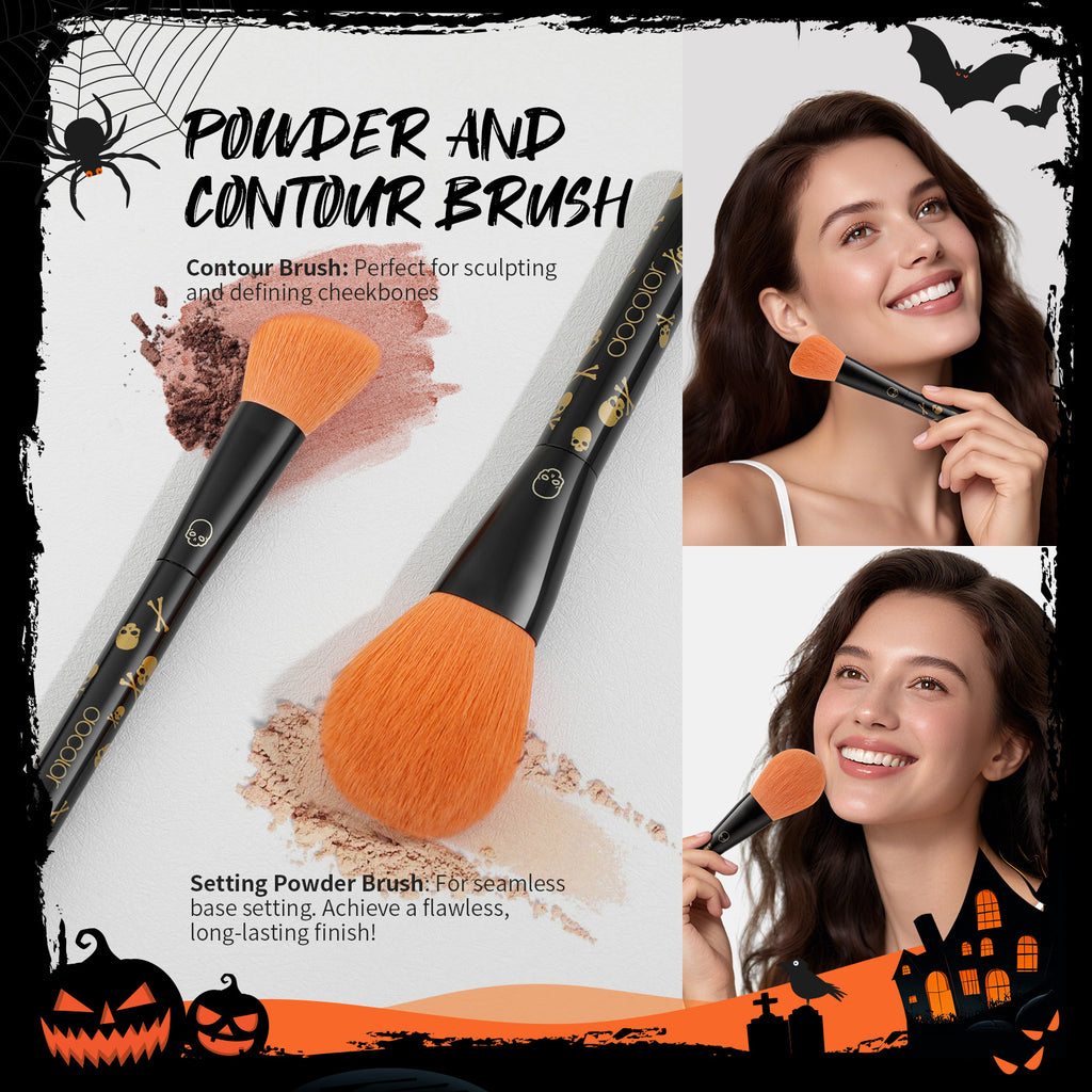 Halloween Makeup Kit with 5 Brush Set, Themed Eyeshadow Palette, Makeup Sponge& 3 Pcs Scar Tattoos