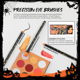Halloween Makeup Kit with 5 Brush Set, Themed Eyeshadow Palette, Makeup Sponge& 3 Pcs Scar Tattoos