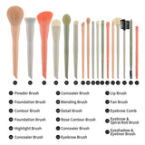 17-Piece Morandi Makeup Brush Set with Sponge, Makeup Bag & Brush Cleaning Box