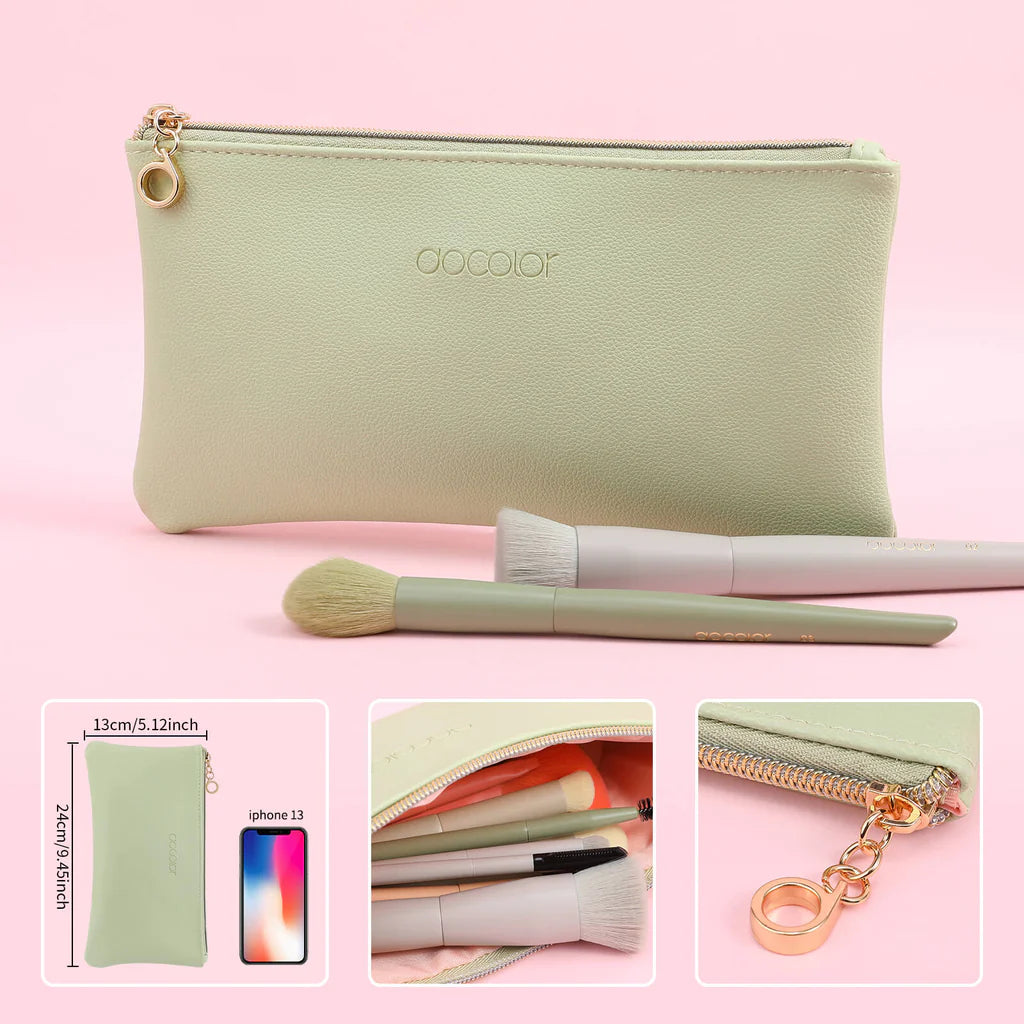 17-Piece Morandi Makeup Brush Set with Sponge, Makeup Bag & Brush Cleaning Box