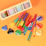 Dream of Color 15 Pcs Brush Set+Sponge+Powder Puff