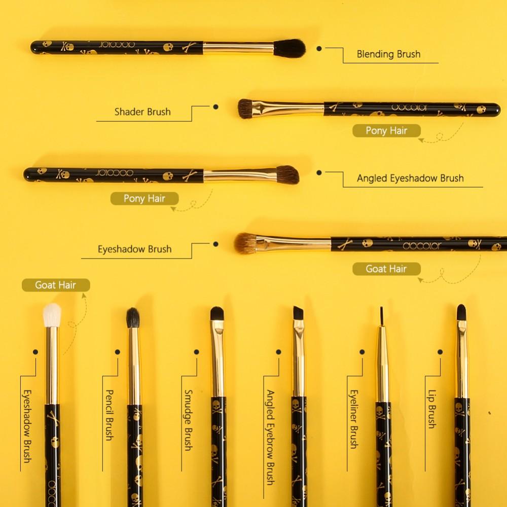 Docolor makeup brushes Goth - skull Eye makeup brushes set 10 Pieces gothic style personalized makeup best makeup brushes synthetic hair makeup brushes professional makeup brushes Instagram makeup brush natural makeup looks popular makeup brand