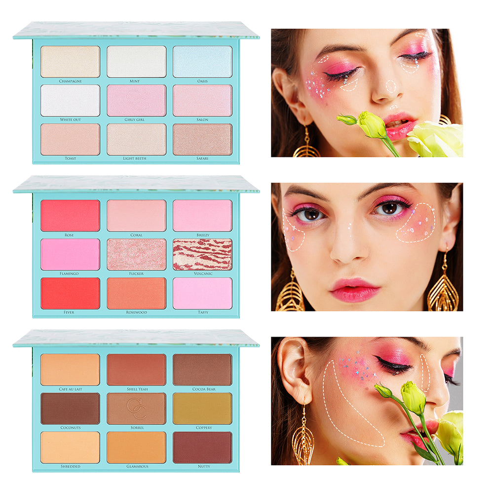 docolor tropical eyeshadow palette colorful palette contour highligh blush red eyemakeup look