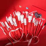 Docolor Cosmetics - Makeup brushes - Period Red 32pcs Professional Makeup Brushes Set - best makeup brushes professional makeup brushes synthetic hair makeup brush gift for makeup lovers