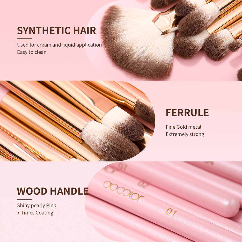 Docolor makeup brushes Soft Pink - 15 Pieces Eye Brush Set eye makeup best makeup brushes synthetic hair makeup brushes professional makeup brushes Instagram makeup brush popular makeup brand