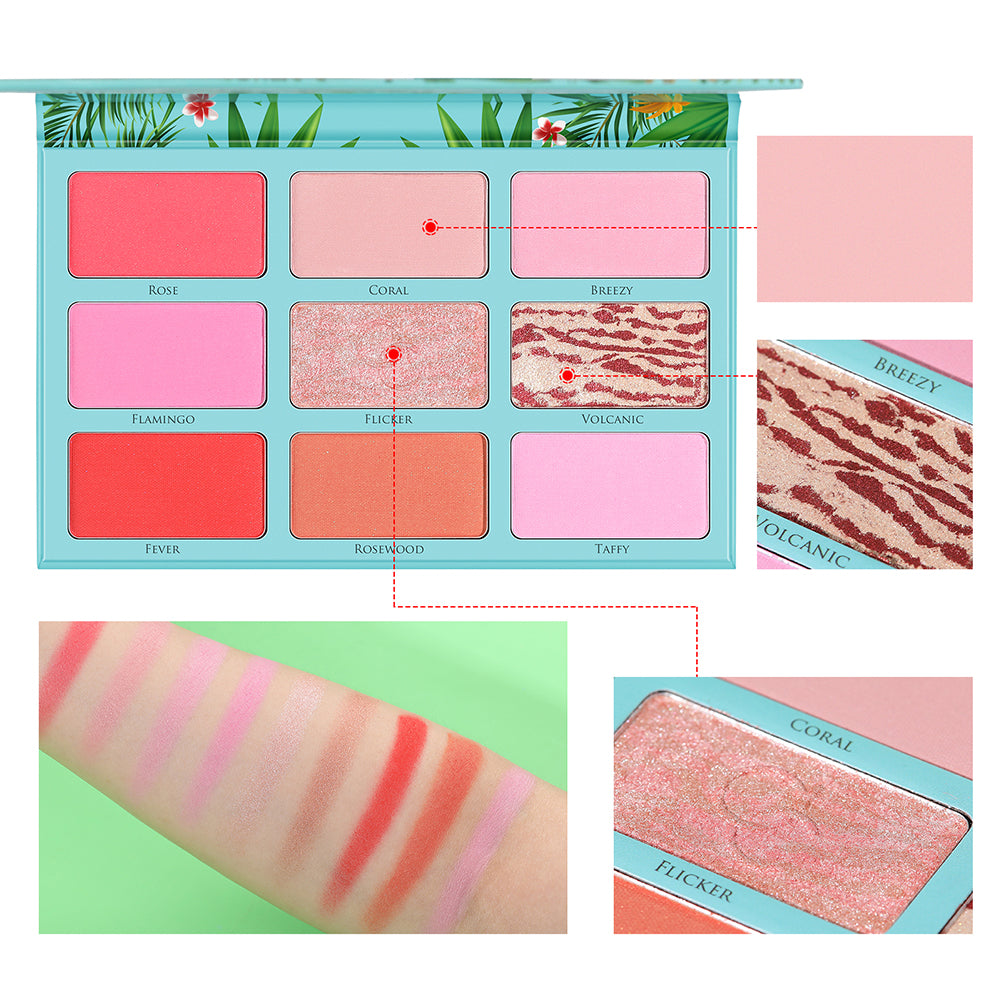 (Only ship to US&EU) Tropical 9 Color Blusher Palette