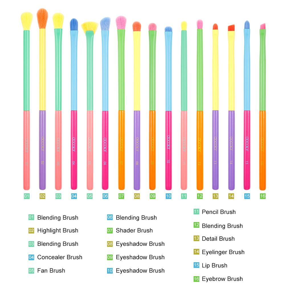 Docolor makeup brushes Dream of Color 16 Pieces Eye Makeup Brush Set best makeup brushes professional makeup brushes Instagram eye makeup brush Docolor brushes euphoria makeup looks