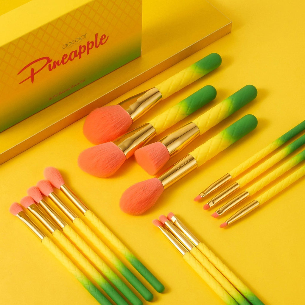 Pineapple - 16 piece Makeup Brush Set DOCOLOR OFFICIAL