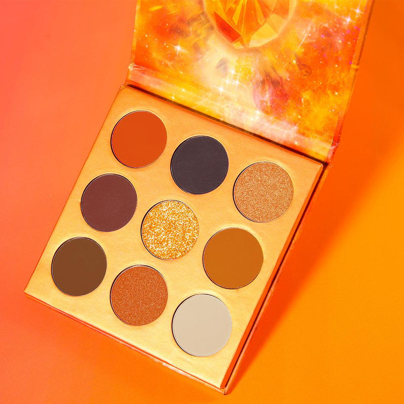 Docolor Cosmetics - Eyeshadow palettes - Gemstone Collection 9 Colors Shadow Palette(SOUL)ORANGE series - colorful palette glitter eyeshadow best eyeshadow palette popular eyeshadow brand best seller