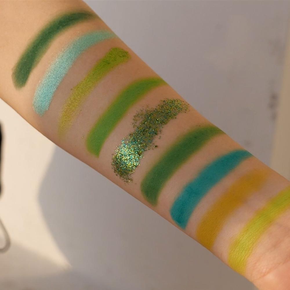 Docolor Eyeshadow palettes Gemstone Collection 9 Colors Shadow Palette(TIME)GREEN series colorful palette glitter eyeshadow best eyeshadow palette popular eyeshadow brand best seller euphoria makeup