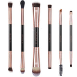 Rose Gold - 6 Pieces Double-Ended Eye Brush Set
