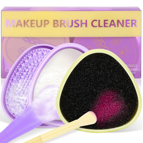 Docolor Makeup Brush Cleaner - Bundle of Quick Cleaner Box & Wet Cleaning Soap Box
