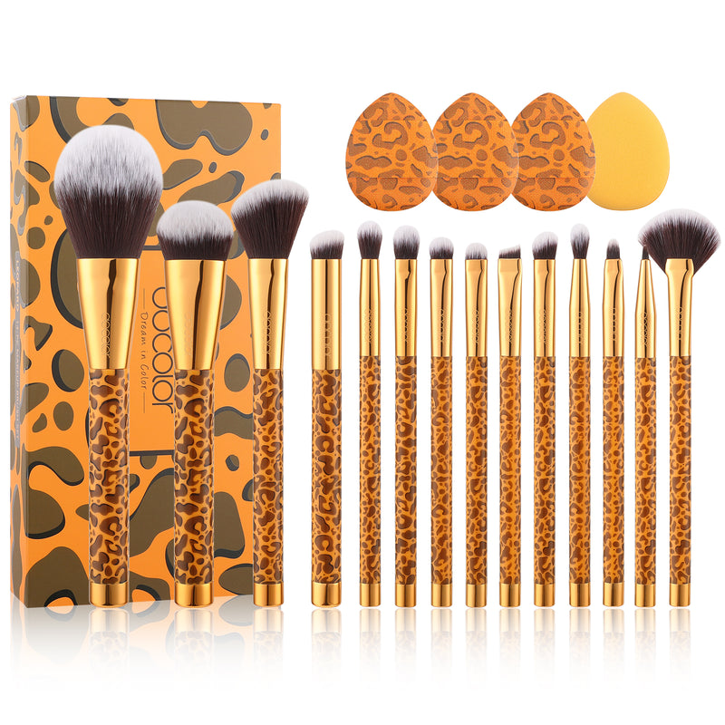 Leopard -14 pcs Makeup Brush Set