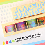 Four makeup sponge+Individual coffee cup packaging|Docolor