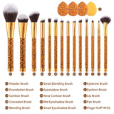 Leopard -14 pcs Makeup Brush Set