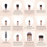 Rose Gold - 6 Pieces Double-Ended Eye Brush Set