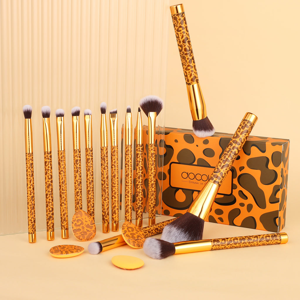 Leopard -14 pcs Makeup Brush Set