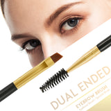 Docolor Dual Ended Eyebrow Brush - Angled Brush with Premium Spoolie