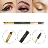 Docolor Dual Ended Eyebrow Brush - Angled Brush with Premium Spoolie