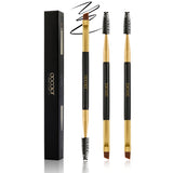 Docolor Dual Ended Eyebrow Brush - Angled Brush with Premium Spoolie