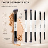 6 Pieces Double-Ended Eye Brush Set-II