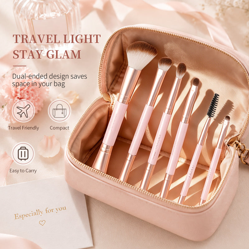 6 Pieces Double-Ended Eye Brush Set-II