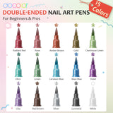15 Colors Double-Ended Nail Art Pens