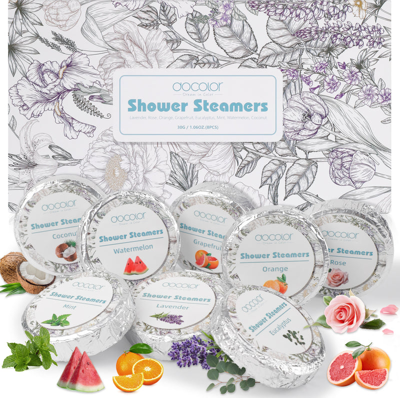 Docolor 8 Pcs Showder Steamers Lavender Essential Oil, Home Spa & Stress Relief Gifts
